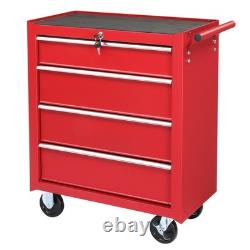 4 Drawer Tool Chest With Wheel & Lock & Key Heavy Duty Cart Rolling Tool Cabinet