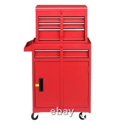 4 Drawer Tool Chest with Wheels & Lock Tool Box with Large Storage Cabinet UK