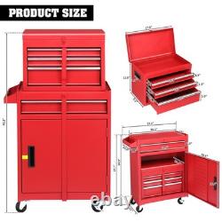4 Drawer Tool Chest with Wheels & Lock Tool Box with Large Storage Cabinet UK