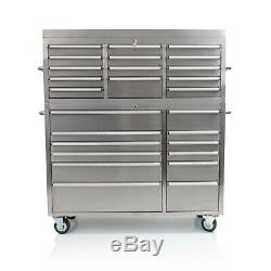 54 Stainless Steel 26 Drawer Tool Chest and Roller Cabinet