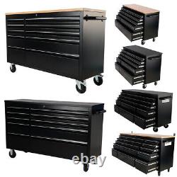 55 72 Wide CHEST Drawer Stainless Steel Tool Chest Box Cabinet with Work Station