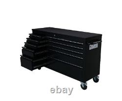 55 Black Stainless Steel 10 Drawer Work Bench Tool Box Chest Cabinet +Free Foam