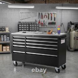 55 Heavy Duty Work Bench 10 Drawers Tool Box Chest Roller Cabinet Workbench UK