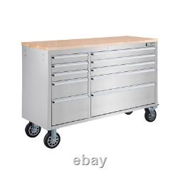 55 Inch Tool Box Chest Garage Cabinet Stainless Steel Silver