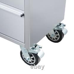 55 Inch Tool Box Chest Garage Cabinet Stainless Steel Silver