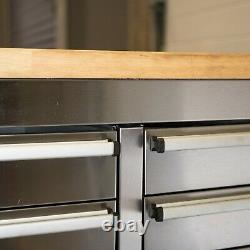 55 Stainless Steel 10 Drawer Work Bench Tool Box Chest Cabinet 0621-0627