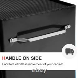 5-Drawer Lockable Steel Tool Storage Cabinet with Wheels Handle Organiser