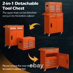 5-Drawer Orange Rolling Tool Chest High Capacity Tool Storage Cabinet