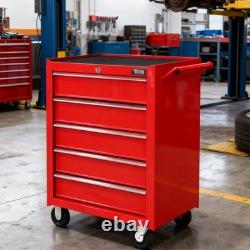 5-Drawer Red Tool Chest Metal Storage Cabinet Rolling Tool Box on Wheels UK