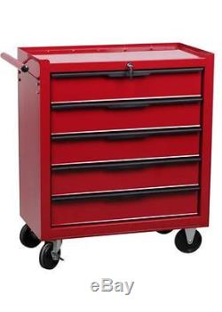 5 Drawer Roller cabinet tool storage unit, mobile tool chest ball bearing slides