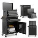 5-drawer Rolling Tool Chest 2-in-1 Heavy-duty Tool Cabinet With Locking Black