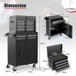 5-Drawer Rolling Tool Chest 2-in-1 Heavy-Duty Tool Cabinet with Locking Black