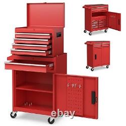 5-Drawer Rolling Tool Chest Tool Storage Cabinet with Lockable Wheels