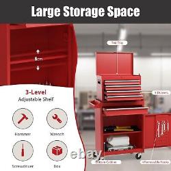 5-Drawer Rolling Tool Chest Tool Storage Cabinet with Lockable Wheels