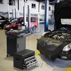 5 Drawer Tool Cabinet with Removable Tool Box and Casters Black