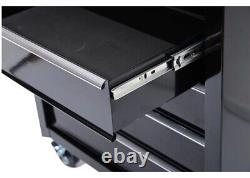 5-Drawer Tool Chest Steel Lockable Tool Storage Cabinet with Wheels & 2 Keys Black