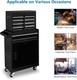 5-drawer Tool Chest With Wheels & Lock Tool Box With Large Storage Cabinet Black