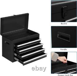 5-Drawer Tool Chest with Wheels & Lock Tool Box with Large Storage Cabinet Black