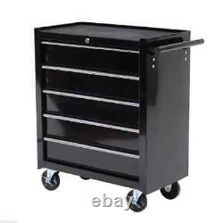 5 Drawers Rolling Steel Tool Storage Cabinet Metal tools Chest Garage 2 Keys