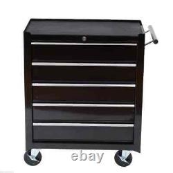 5 Drawers Rolling Steel Tool Storage Cabinet Metal tools Chest Garage 2 Keys