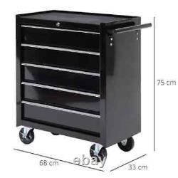 5 Drawers Rolling Steel Tool Storage Cabinet Metal tools Chest Garage 2 Keys