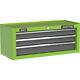 605 X 260 X 250mm Green 3 Drawer Mid-box Tool Chest Lockable Storage Cabinet