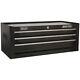 670 X 315 X 255mm Black 3 Drawer Mid-box Tool Chest Lockable Storage Cabinet