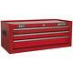670 X 315 X 255mm Red 3 Drawer Mid-box Tool Chest Lockable Storage Unit Cabinet
