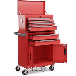 6-Drawer Detachable Tool Storage Cabinet, Heavy-Duty, Lockable Wheels & Hooks