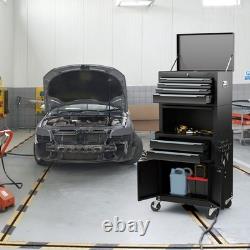 6-Drawer Rolling Tool Chest 3-in-1 Heavy-Duty Tool Storage Cabinet Black