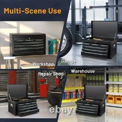 6 Drawer Steel Tool Box Cabinet with Lock 220L Black Heavy Duty Storage Chest