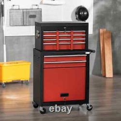 6 Drawer Tool Cabinet Cart Workshop Trolley on Wheels Lockable Roll Cab Black