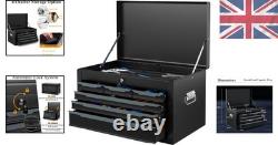 6 Drawer Tool Storage Cabinet Metal Locking Chest Black Steel Garage Workshop