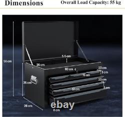6 Drawer Tool Storage Cabinet Metal Locking Chest Black Steel Garage Workshop