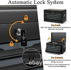 6 Drawer Tool Storage Cabinet Metal Locking Chest Black Steel Garage Workshop