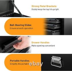 6 Drawer Tool Storage Cabinet Metal Locking Chest Black Steel Garage Workshop
