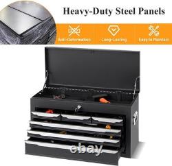 6 Drawer Tool Storage Cabinet Metal Locking Chest Black Steel Garage Workshop