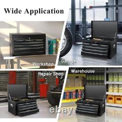 6 Drawer Tool Storage Cabinet Metal Locking Chest Black Steel Garage Workshop