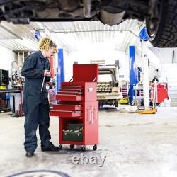 6 Drawers High Capacity Tool Storage Cabinet Rolling Tool Chest -Red