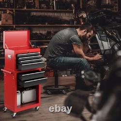 6 Drawers Rolling Tool Chest High Capacity Tool Storage Cabinet with 4 HookS