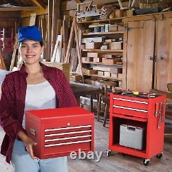 6 Drawers Rolling Tool Chest High Capacity Tool Storage Cabinet with 4 HookS