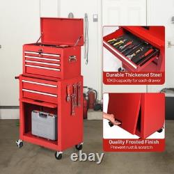 6 Drawers Rolling Tool Chest High Capacity Tool Storage Cabinet with 4 Hook