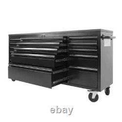 72 Black Powder Coated 15 Drawer Work Bench Tool Box Chest Cabinet 72 Black Powder Coated 15 Drawer Work Bench Tool Box Chest Cabinet