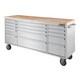 72 Inch Tool Box Chest Garage Cabinet Stainless Steel Silver Work Bench