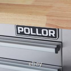 72 Inch Tool Box Chest Garage Cabinet Stainless Steel Silver Work Bench