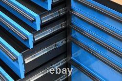 72? Large Steel Tool Chest Garage Box With Upper Cabinets 15 Drawers Mechanic's