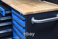 72? Large Steel Tool Chest Garage Box With Upper Cabinets 15 Drawers Mechanic's