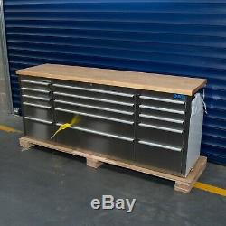 72 Stainless Steel 15 Drawer Work Bench Tool Box Chest Cabinet 0326-0331