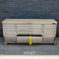 72 Stainless Steel 15 Drawer Work Bench Tool Box Chest Cabinet 0719-0727