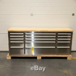 72 Stainless Steel 15 Drawer Work Bench Tool Box Chest Cabinet 5065-5070